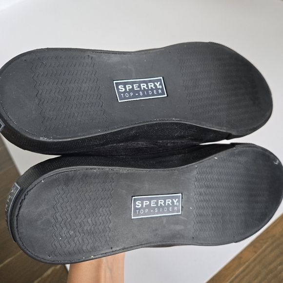 Sperry top sider black corduroy leather laces like new sz 8 - Picture 4 of 5
